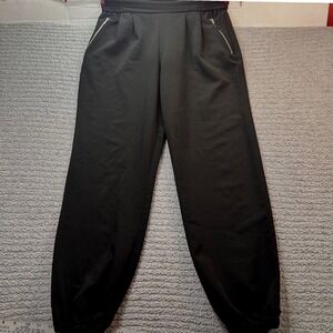 Spacegirlz Joggers Zipper Pocket Black Large Y2K Techwear Streetwear Gorpcore